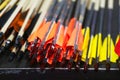 Colorful sport arrows in a row Royalty Free Stock Photo