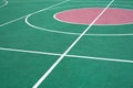 Colorful sport ground with white marking line