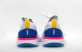 Colorful sport shoes in back view