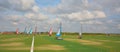 Colorful sportive sails on the horizon