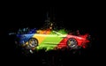 Colorful sports car