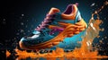 Colorful sports shoes.