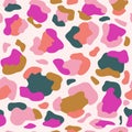 Colorful spots. Bright leopard pattern, animal print, vector seamless pattern in the style of doodles, hand drawn
