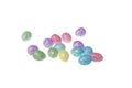 Colorful sprakling easter eggs for decorative purposes, isolated on white background Royalty Free Stock Photo