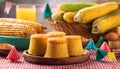 Colorful spread of fresh corn snacks Royalty Free Stock Photo