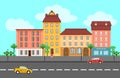 Colorful Spring City Landscape Template