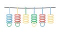 Colorful spring coil garland, playful decorative string, vector design Generative AI Royalty Free Stock Photo