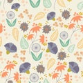 Colorful spring field flowers, in a seamless pattern Royalty Free Stock Photo