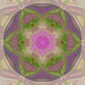 Colorful spring floral mandala mosaic, effect kaleidoscope