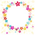 Colorful spring flowers circle vector background Royalty Free Stock Photo