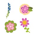 Colorful spring flowers. Vector illustration Royalty Free Stock Photo