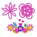 Colorful spring flowers. Vector illustration Royalty Free Stock Photo