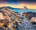 Colorful spring scene in the nature reserve Monte Cofano