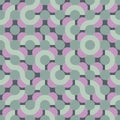 Colorful spring Truchet seamless vector pattern with random tiled wavy shapes and concentric circles. Royalty Free Stock Photo