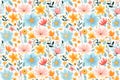 Colorful Springtime Splendor Pattern: A vibrant pattern with various spring flowers, symbolizing the vibrancy and renewal of