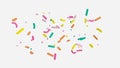 Colorful sprinkle falling 3d illustration