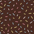 Colorful Sprinkles Donut Chocolate Glaze Seamless Pattern Royalty Free Stock Photo