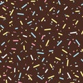 Colorful Sprinkles Donut Chocolate Glaze Seamless Pattern Royalty Free Stock Photo