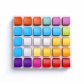 Vibrant Spectrum Colors: A Minimalist Illustration Of White Button Blocks Royalty Free Stock Photo