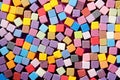 Colorful square foam cubes texture