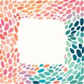 a colorful square frame with a pattern of dots on a white background Royalty Free Stock Photo