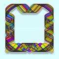 Colorful square frame in the style of random mosaic. Template of web banner, sale or discount, club party flyer, big data poster,