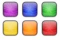 Colorful Square Glass Web Icon Button Set Royalty Free Stock Photo