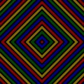 Colorful square lines fabric pattern on black background vector. Royalty Free Stock Photo