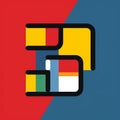 Colorful Square Logo Inspired By Primitivist Elements And Ndebele Art