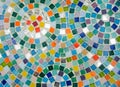 Colorful square mosaics in circular form