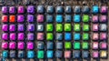 Colorful Square Objects Aerial View Abstract Pattern Design Texture Background top art grid array Royalty Free Stock Photo