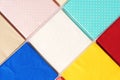 Colorful square paper napkins background top view photo Royalty Free Stock Photo