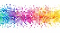 colorful square pixel pattern on white background, tech design mosaic abstract background Royalty Free Stock Photo
