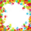Colorful square polygon background or vector frame Royalty Free Stock Photo