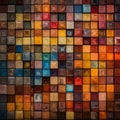 Colorful Square Wall: A Texture-rich Tonalist Masterpiece Royalty Free Stock Photo