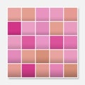 Colorful squares background frame, block soft pastel pink brown Royalty Free Stock Photo