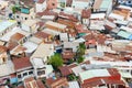 Colorful squatter shacks and houses in a Slum Urban Area in Saigon, Vietnam. Royalty Free Stock Photo