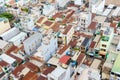 Colorful squatter shacks and houses in a Slum Urban Area in Saigon, Vietnam. Royalty Free Stock Photo