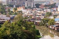 Colorful squatter shacks at Slum Urban Area in Ho Chi Minh city, Vietnam Royalty Free Stock Photo