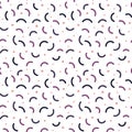 Colorful squiggle party seamless pattern. Cute elements.