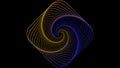 Colorful squire shape with spline line on black background. squire shape illustration desktop background.