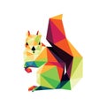 Colorful Squirrel Polygonal low poly logo icon