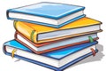 Colorful Stack of Books with Bookmarkers Royalty Free Stock Photo