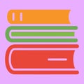 Colorful Stack of Books Flat Design Illustration for Education and Learning Royalty Free Stock Photo
