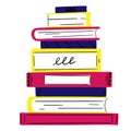 Colorful stack of books.vector illustration isolated on white background. icon books in flat style Royalty Free Stock Photo