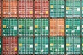 Colorful stack of container in industrial port Royalty Free Stock Photo