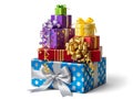 Colorful stack of gift boxes Royalty Free Stock Photo