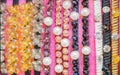 Colorful stack jewelry and pearl headband