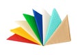 Colorful stack of paper napkins on white background Royalty Free Stock Photo