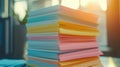 Colorful Stack Of Papers Office Documents Royalty Free Stock Photo